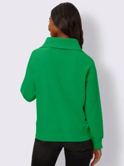 Sweatshirt à col camionneur avec broderie et manches longues