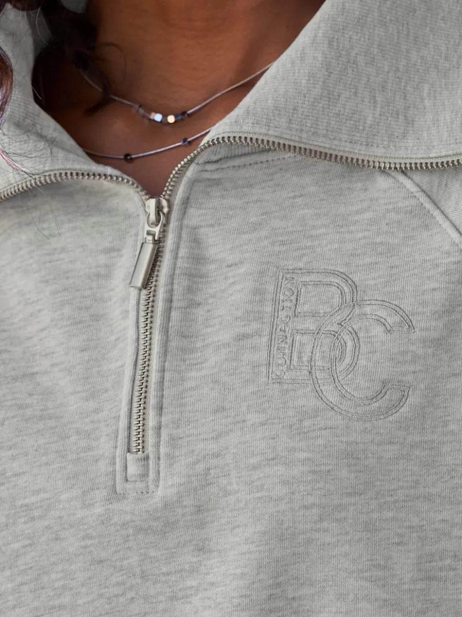 Sweatshirt à col camionneur avec broderie et manches longues