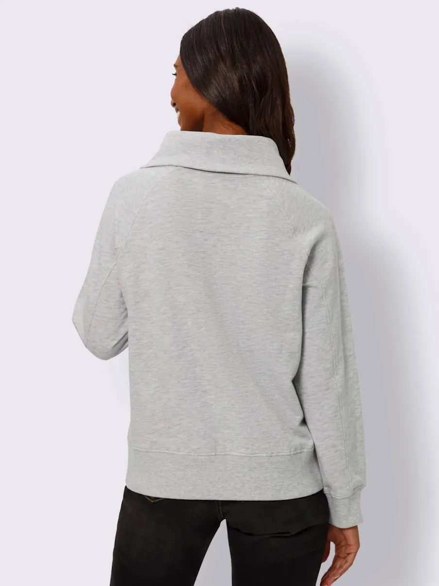 Sweatshirt à col camionneur avec broderie et manches longues