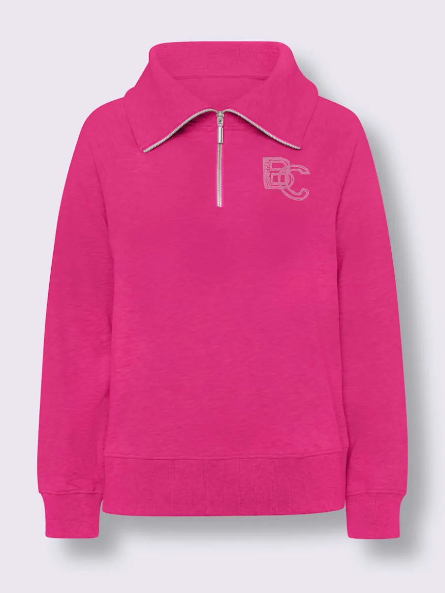 Sweatshirt à col camionneur avec broderie et manches longues