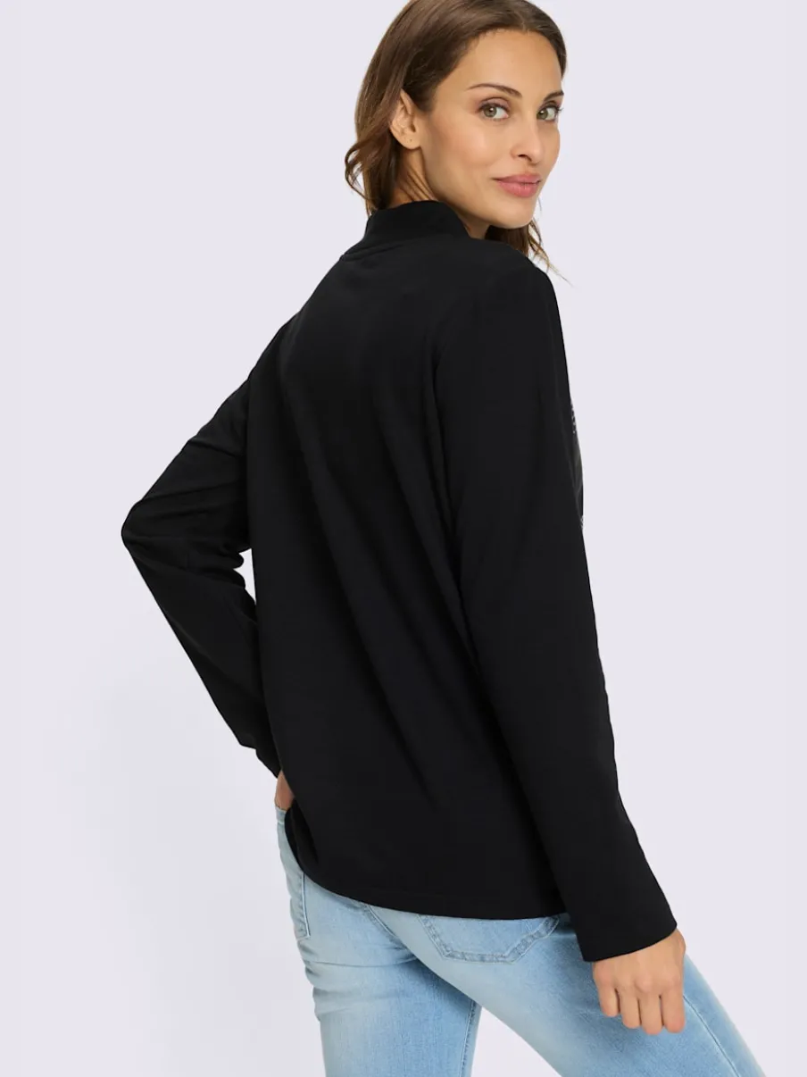 Sweatshirt à col montant réglable en coton bio certifié