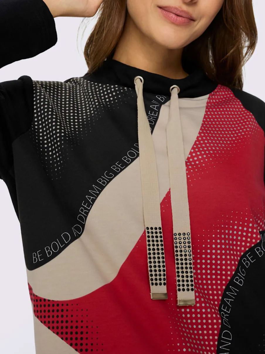 Sweatshirt à col montant réglable en coton bio certifié