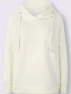 Sweatshirt à col roulé asymétrique et cordon décoratif