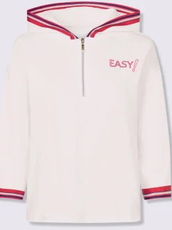 Sweatshirt décontracté avec col à capuche et mancherons