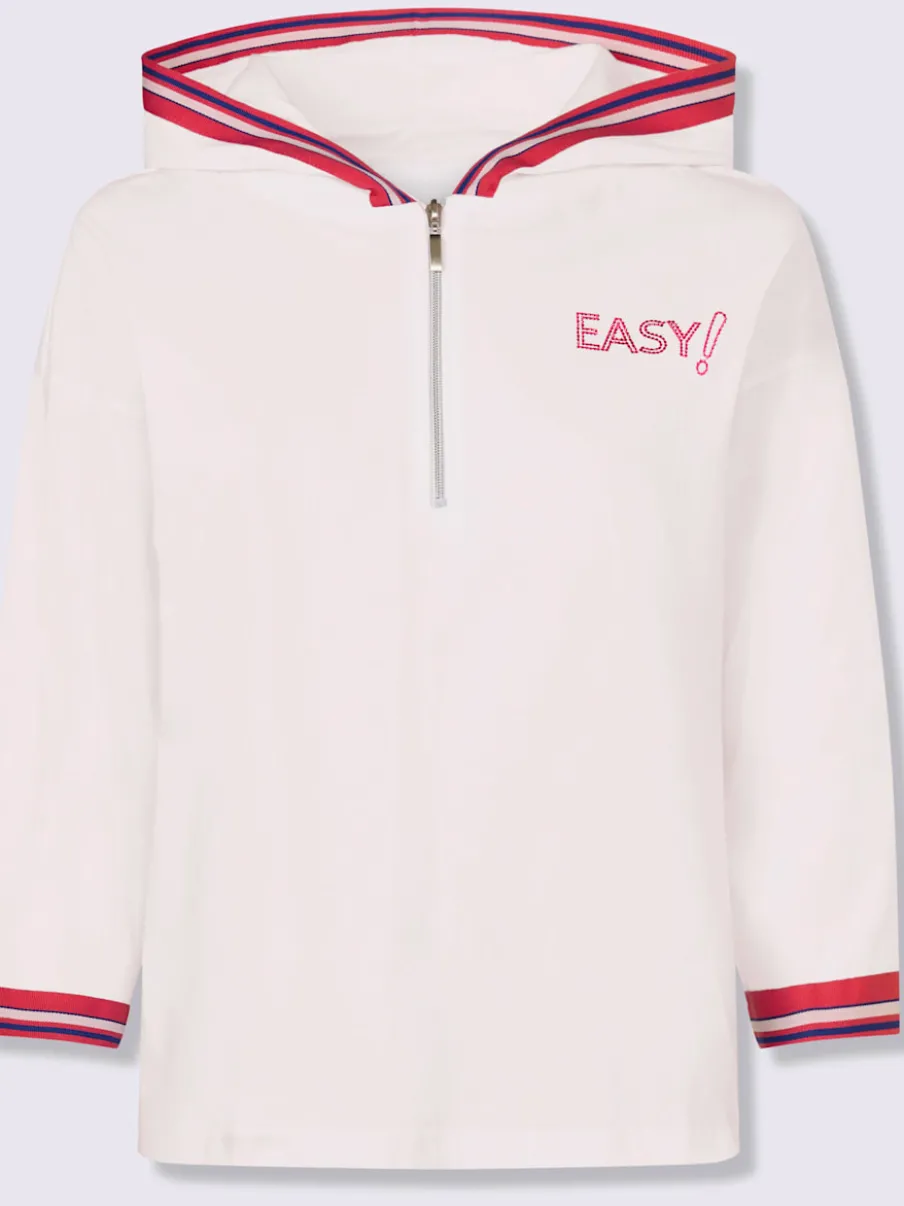 Sweatshirt décontracté avec col à capuche et mancherons