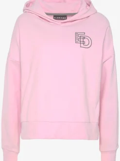 Sweatshirt décontracté avec grande capuche doublée et fente latérale