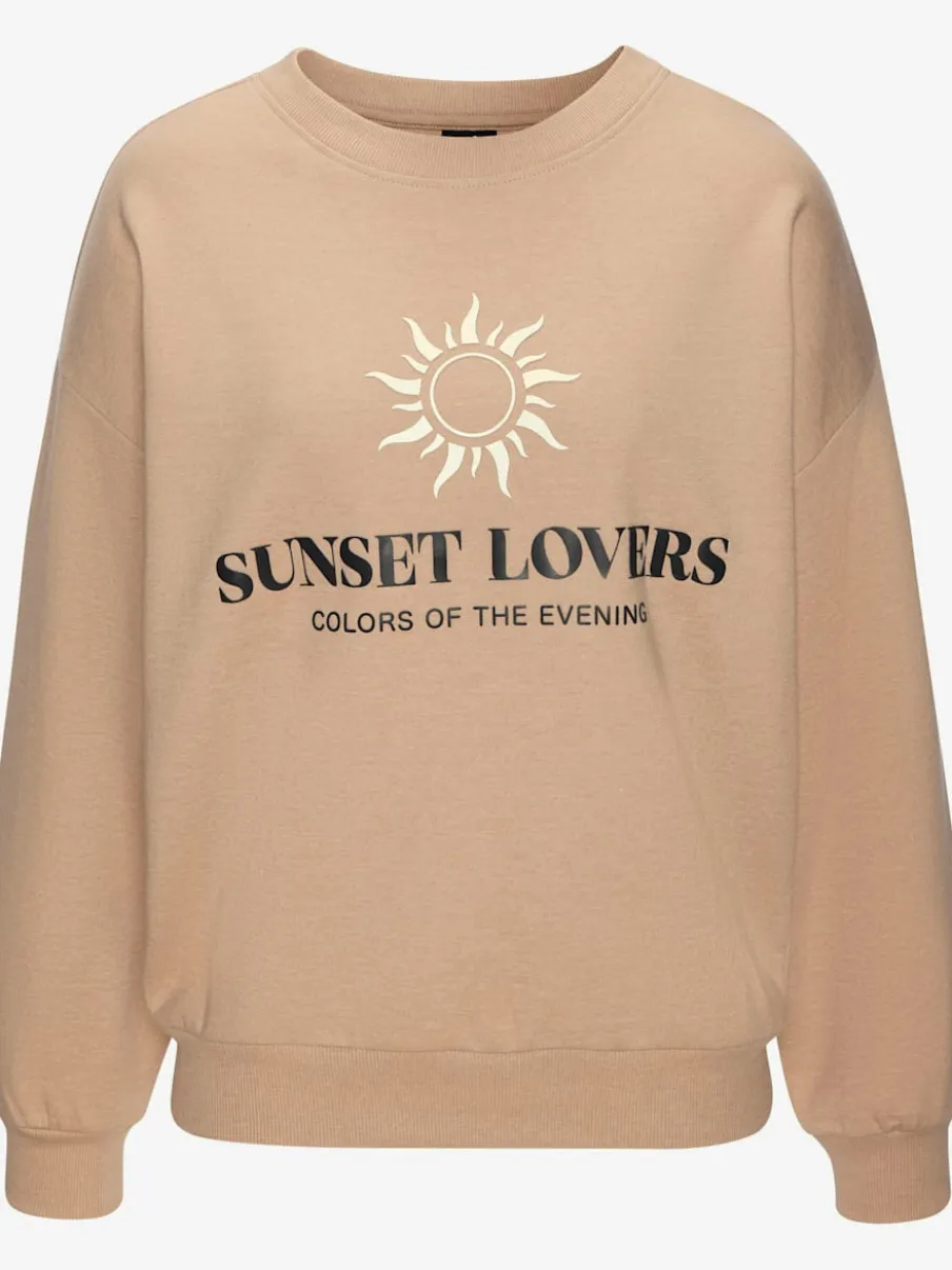 Sweatshirt décontracté avec imprimé et bords-côtes aux ourlets