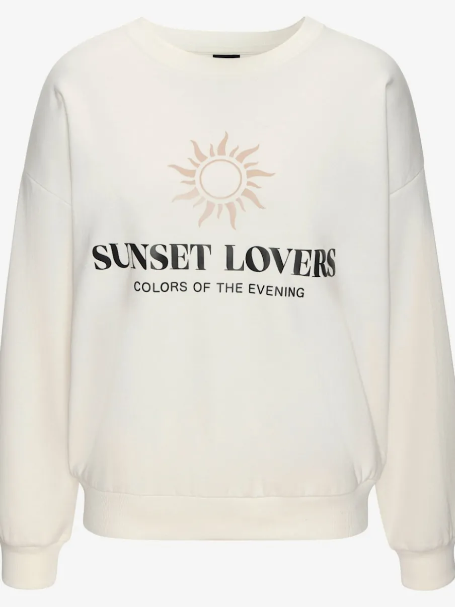Sweatshirt décontracté avec imprimé et bords-côtes aux ourlets