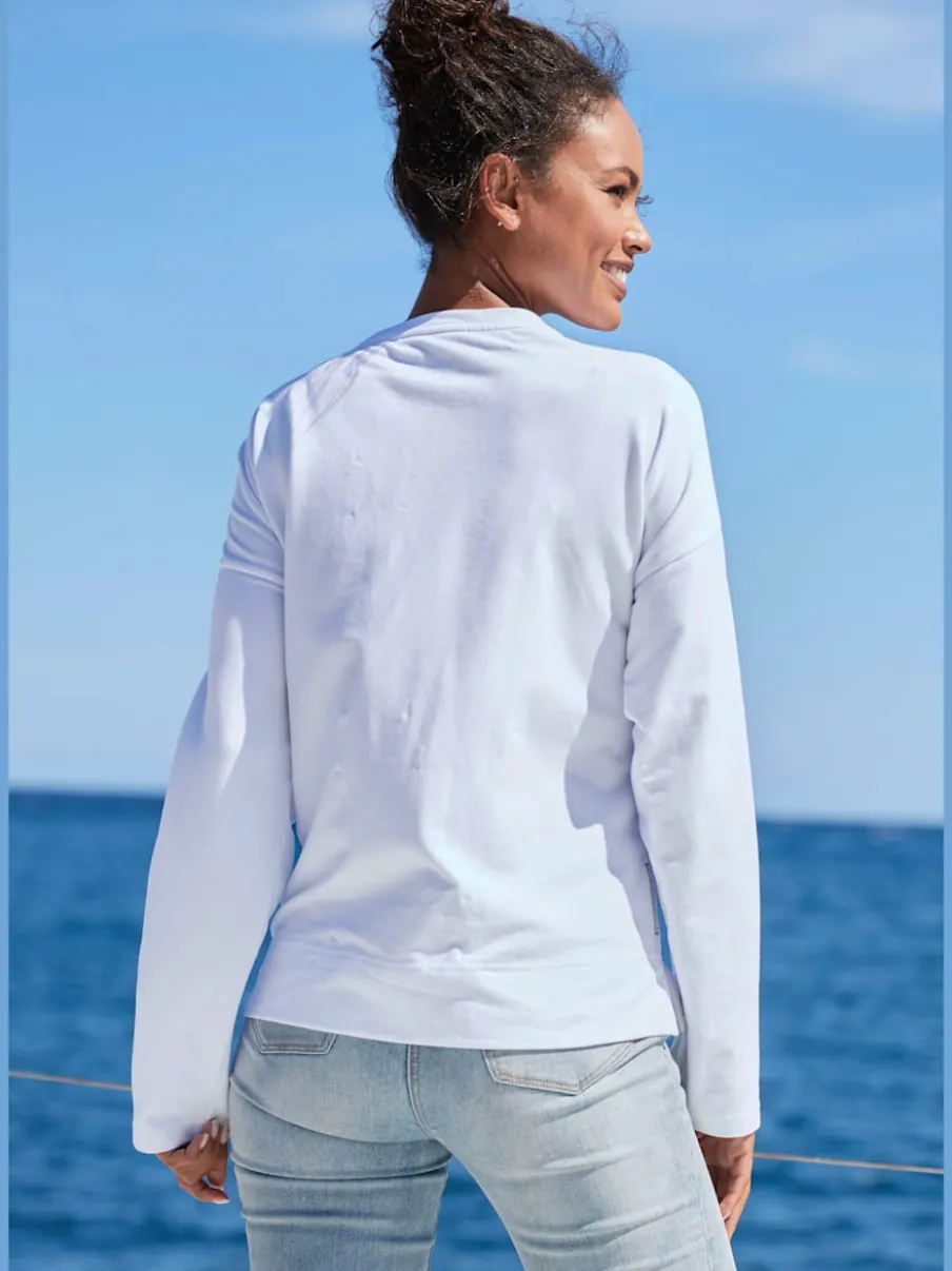 Sweat-shirt décontracté encolure ronde avec marque imprimée