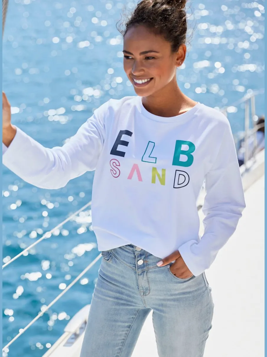Sweat-shirt décontracté encolure ronde avec marque imprimée
