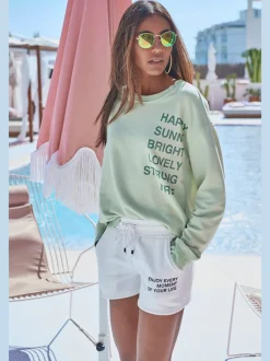 Sweat-shirt décontracté à encolure ronde avec imprimé graphique
