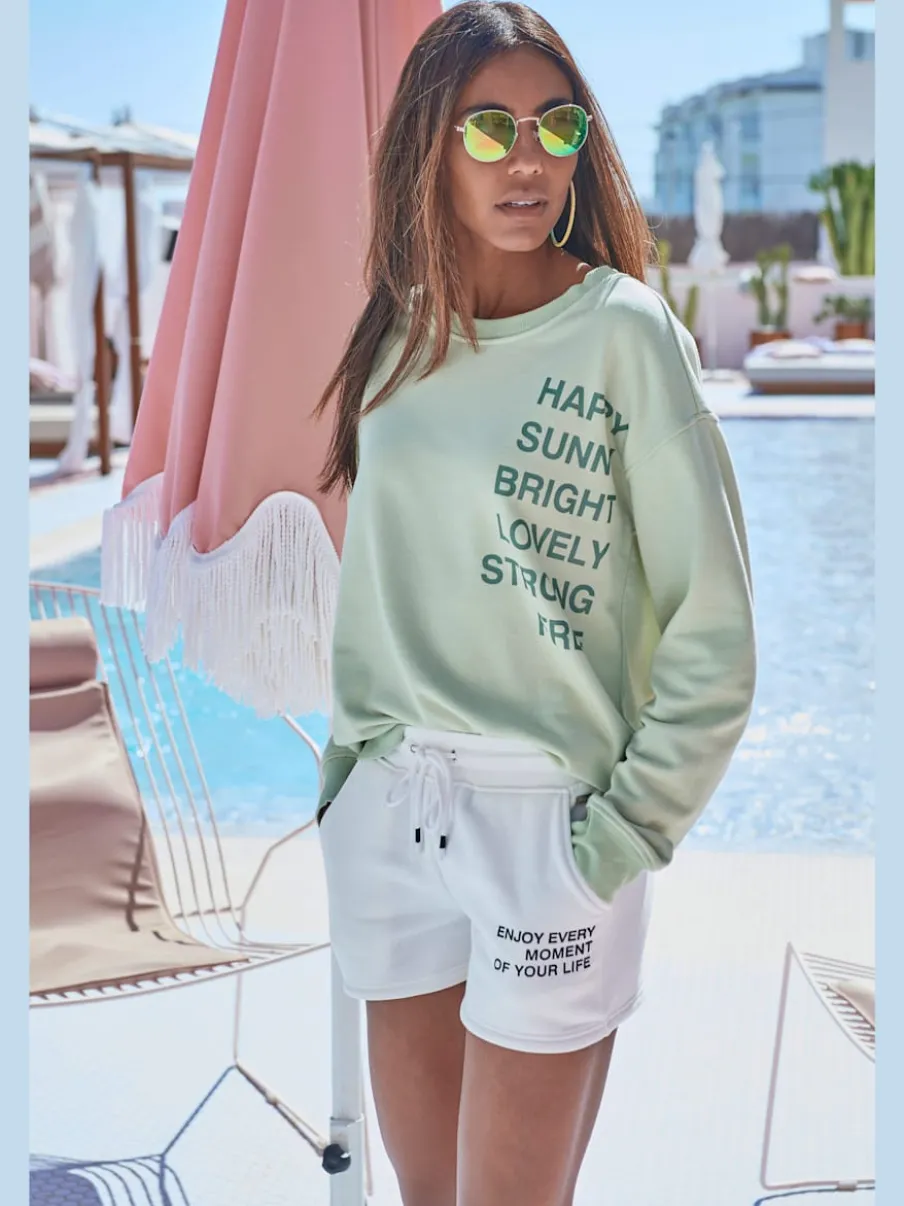 Sweat-shirt décontracté à encolure ronde avec imprimé graphique