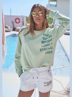Sweat-shirt décontracté à encolure ronde avec imprimé graphique
