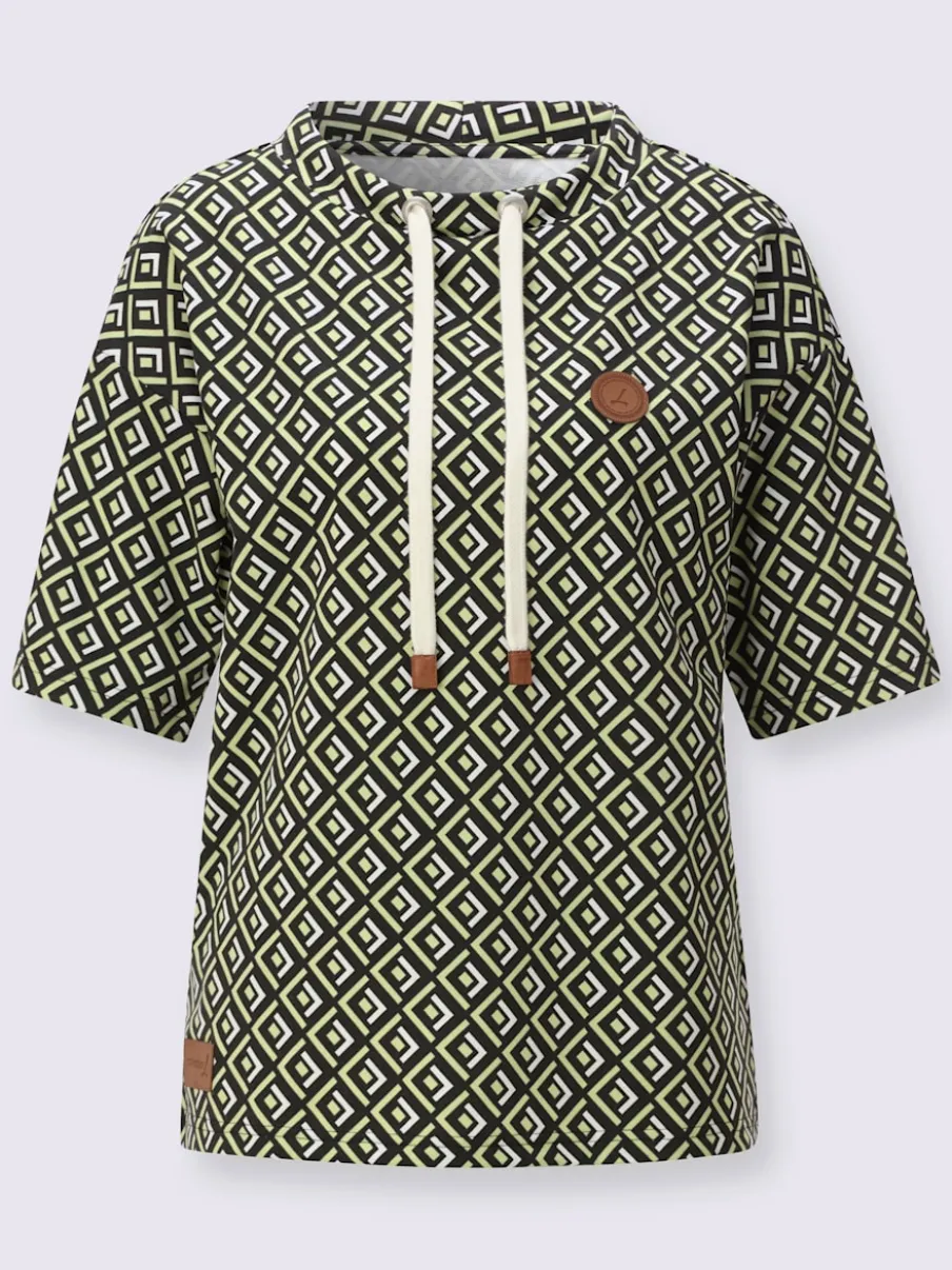 Sweatshirt décontracté motif graphique avec col ajustable