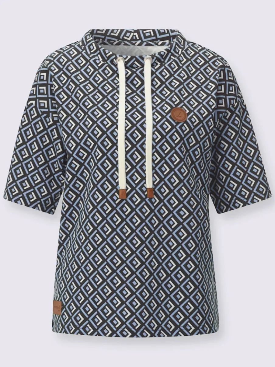 Sweatshirt décontracté motif graphique avec col ajustable
