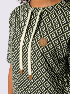 Sweatshirt décontracté motif graphique avec col ajustable