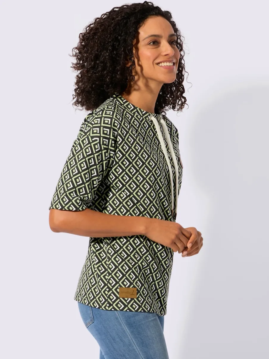 Sweatshirt décontracté motif graphique avec col ajustable