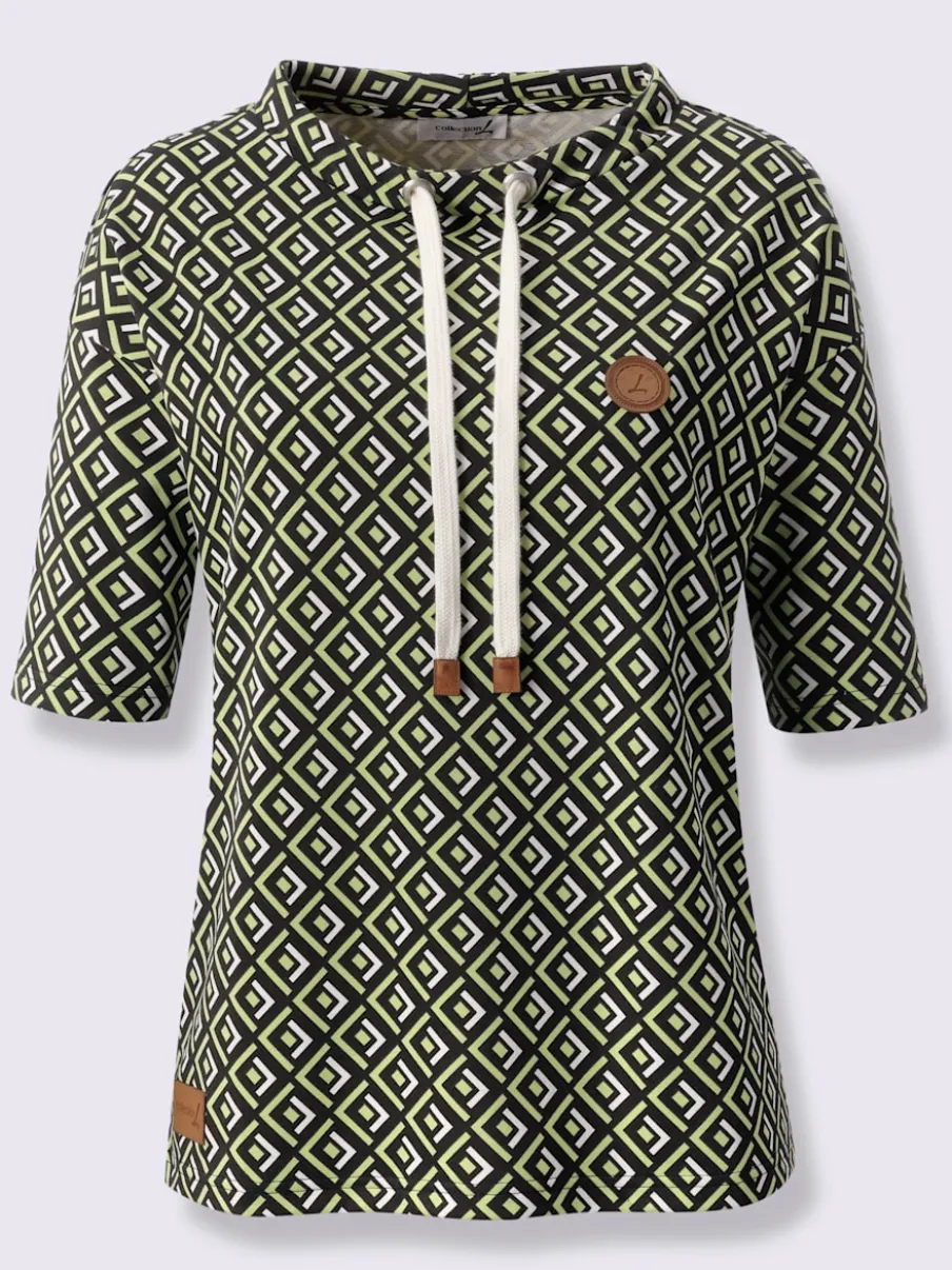 Sweatshirt décontracté motif graphique avec col ajustable