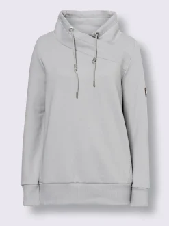 Sweatshirt doux col montant avec empiècements synthétiques sportifs