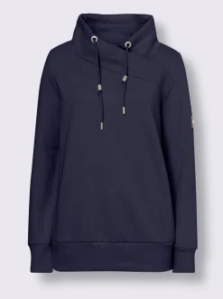 Sweatshirt doux col montant avec empiècements synthétiques sportifs