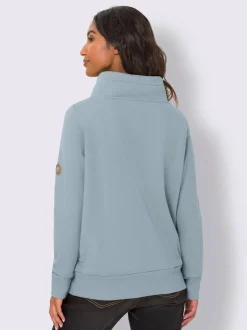 Sweatshirt doux col montant avec empiècements synthétiques sportifs