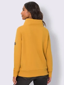 Sweatshirt doux col montant avec empiècements synthétiques sportifs