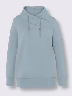 Sweatshirt doux col montant avec empiècements synthétiques sportifs