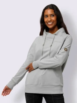 Sweatshirt doux col montant avec empiècements synthétiques sportifs