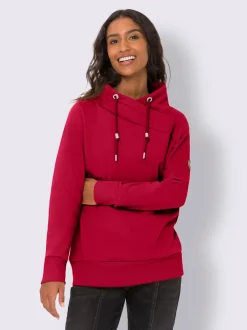 Sweatshirt doux col montant avec empiècements synthétiques sportifs