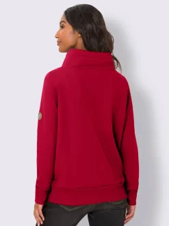 Sweatshirt doux col montant avec empiècements synthétiques sportifs