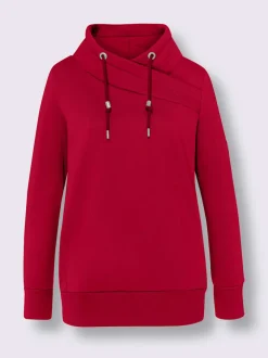 Sweatshirt doux col montant avec empiècements synthétiques sportifs