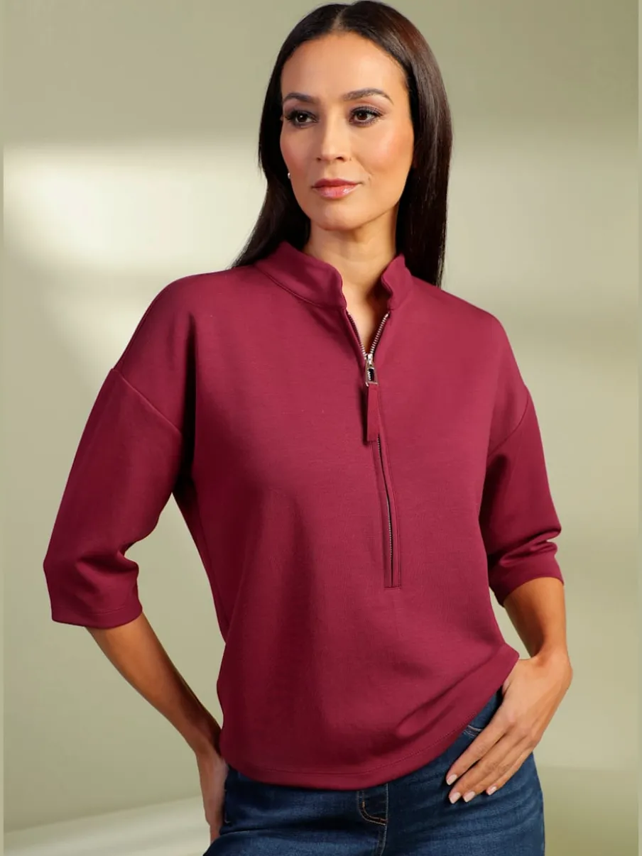 Sweatshirt encolure avec glissière