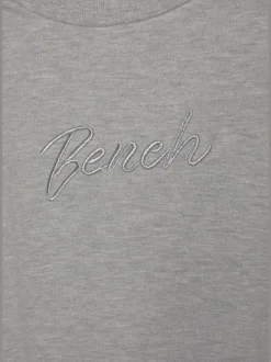 Sweatshirt à encolure ronde avec logo brodé et bords-côtes