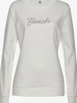 Sweatshirt à encolure ronde avec logo brodé et bords-côtes