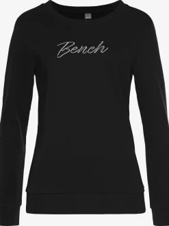 Sweatshirt à encolure ronde avec logo brodé et bords-côtes