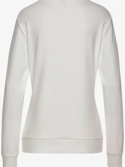 Sweatshirt à encolure ronde avec logo brodé et bords-côtes