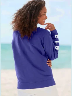 Sweat-shirt à encolure ronde avec logo sur manches