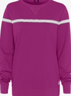 Sweatshirt à encolure ronde avec rayures et manches longues