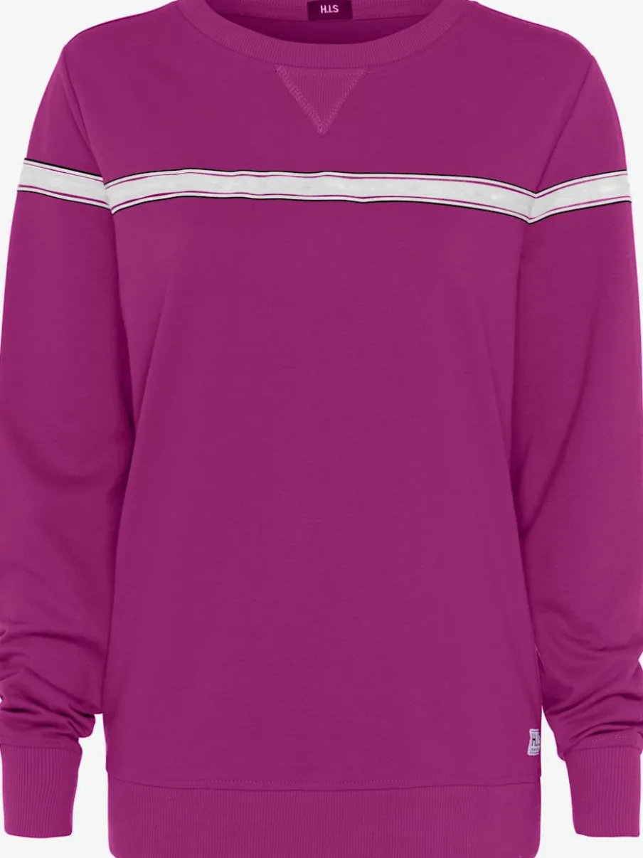 Sweatshirt à encolure ronde avec rayures et manches longues