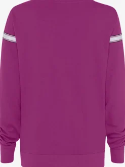 Sweatshirt à encolure ronde avec rayures et manches longues
