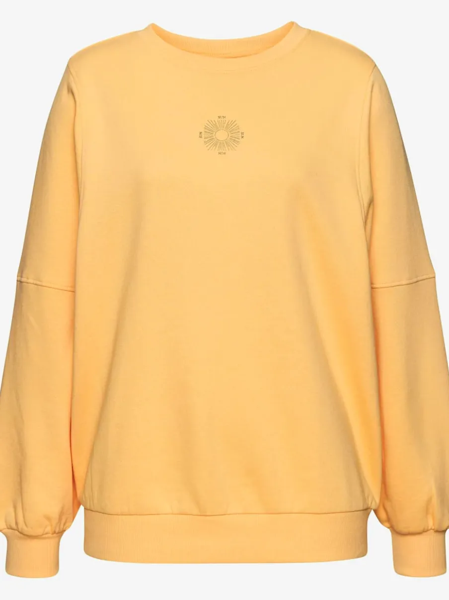 Sweatshirt à encolure ronde avec bords-côtes et coton doux