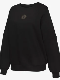 Sweatshirt à encolure ronde avec bords-côtes et coton doux