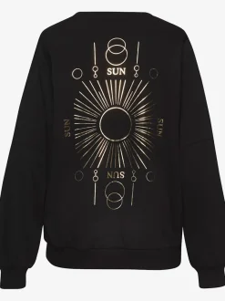 Sweatshirt à encolure ronde avec bords-côtes et coton doux
