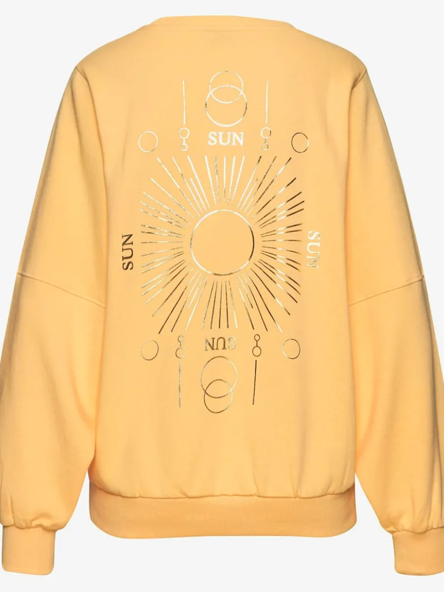 Sweatshirt à encolure ronde avec bords-côtes et coton doux