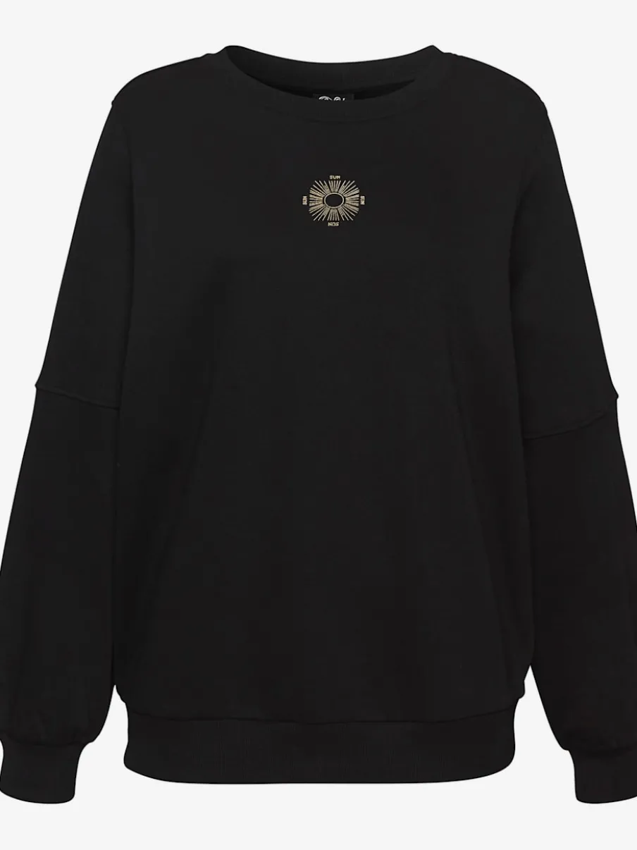 Sweatshirt à encolure ronde avec bords-côtes et coton doux
