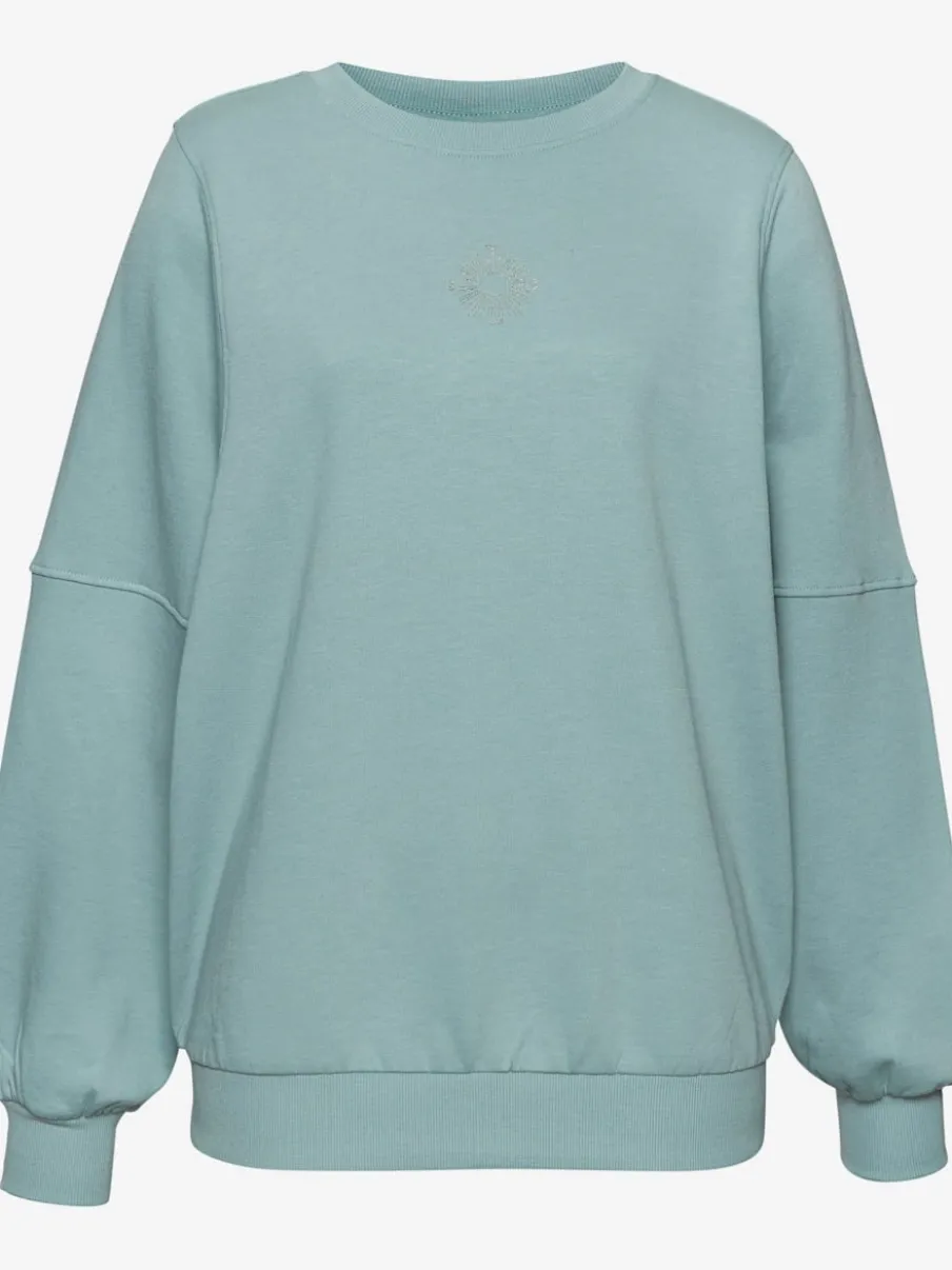 Sweatshirt à encolure ronde avec bords-côtes et coton doux