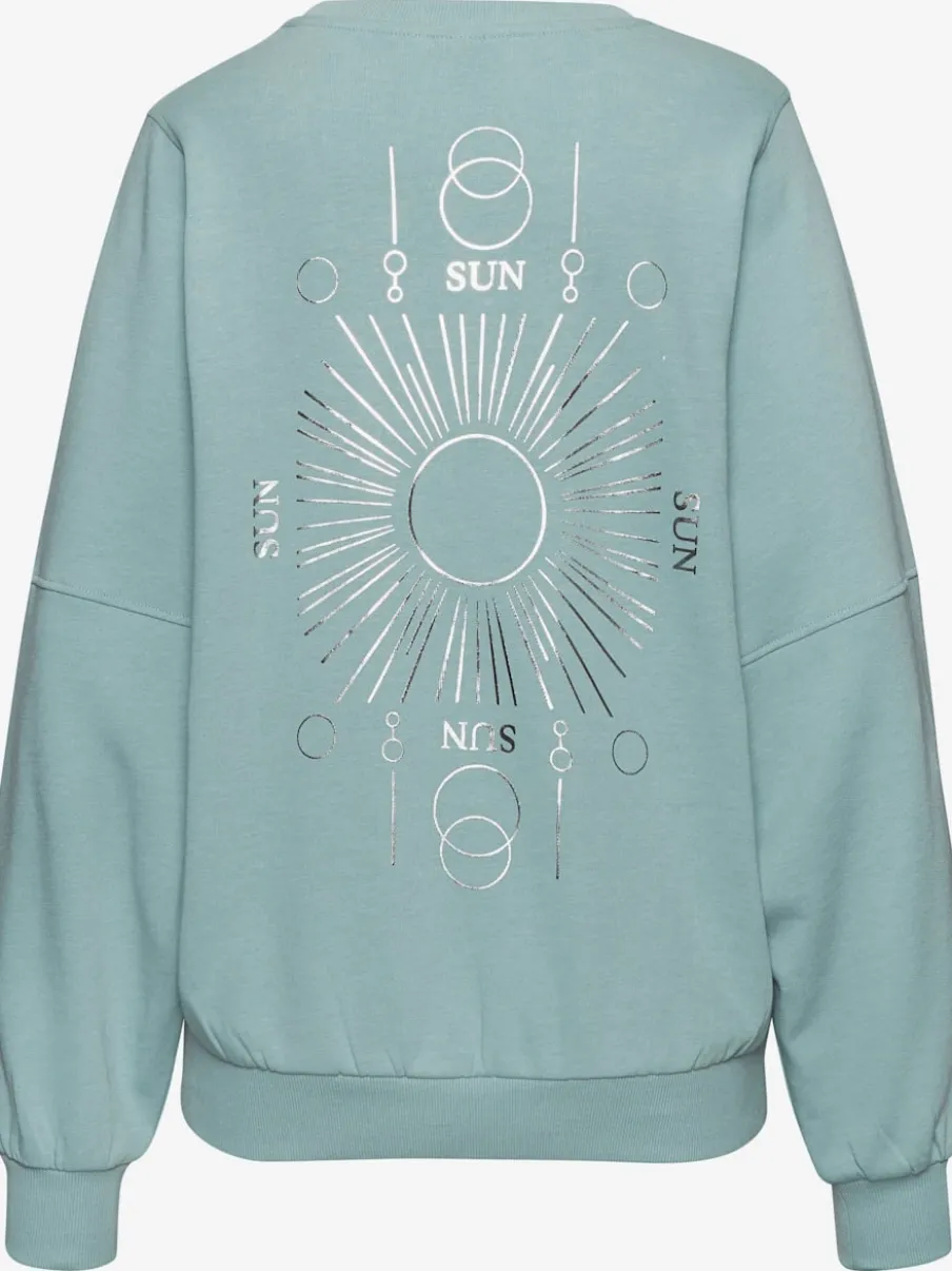 Sweatshirt à encolure ronde avec bords-côtes et coton doux
