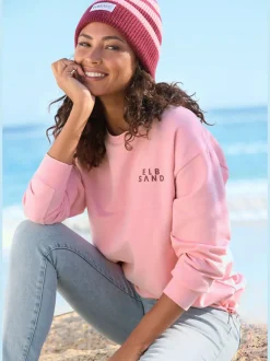 Sweat-shirt encolure ronde manches longues avec logo réglable