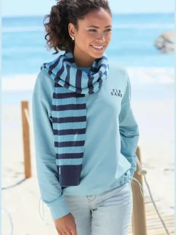 Sweat-shirt encolure ronde manches longues avec logo réglable