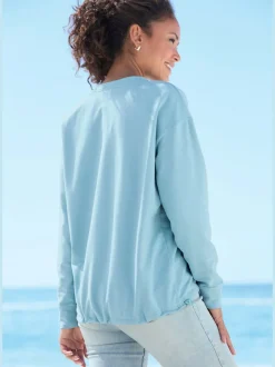Sweat-shirt encolure ronde manches longues avec logo réglable